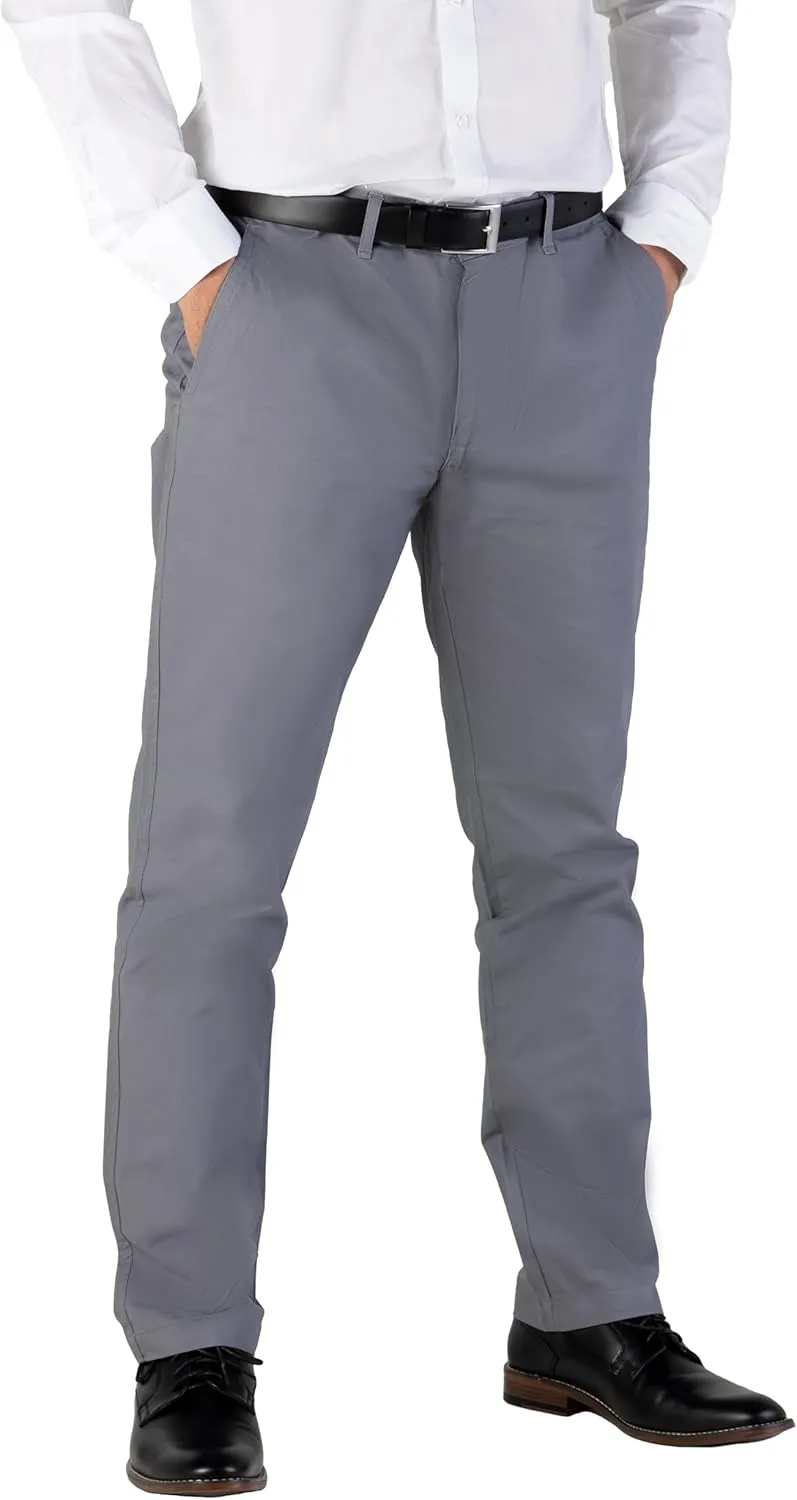 100% Cotton Slim Fit Men's Chino Pants Comfortable and Durable Work Pants, Ideal for Office or Casual Wear