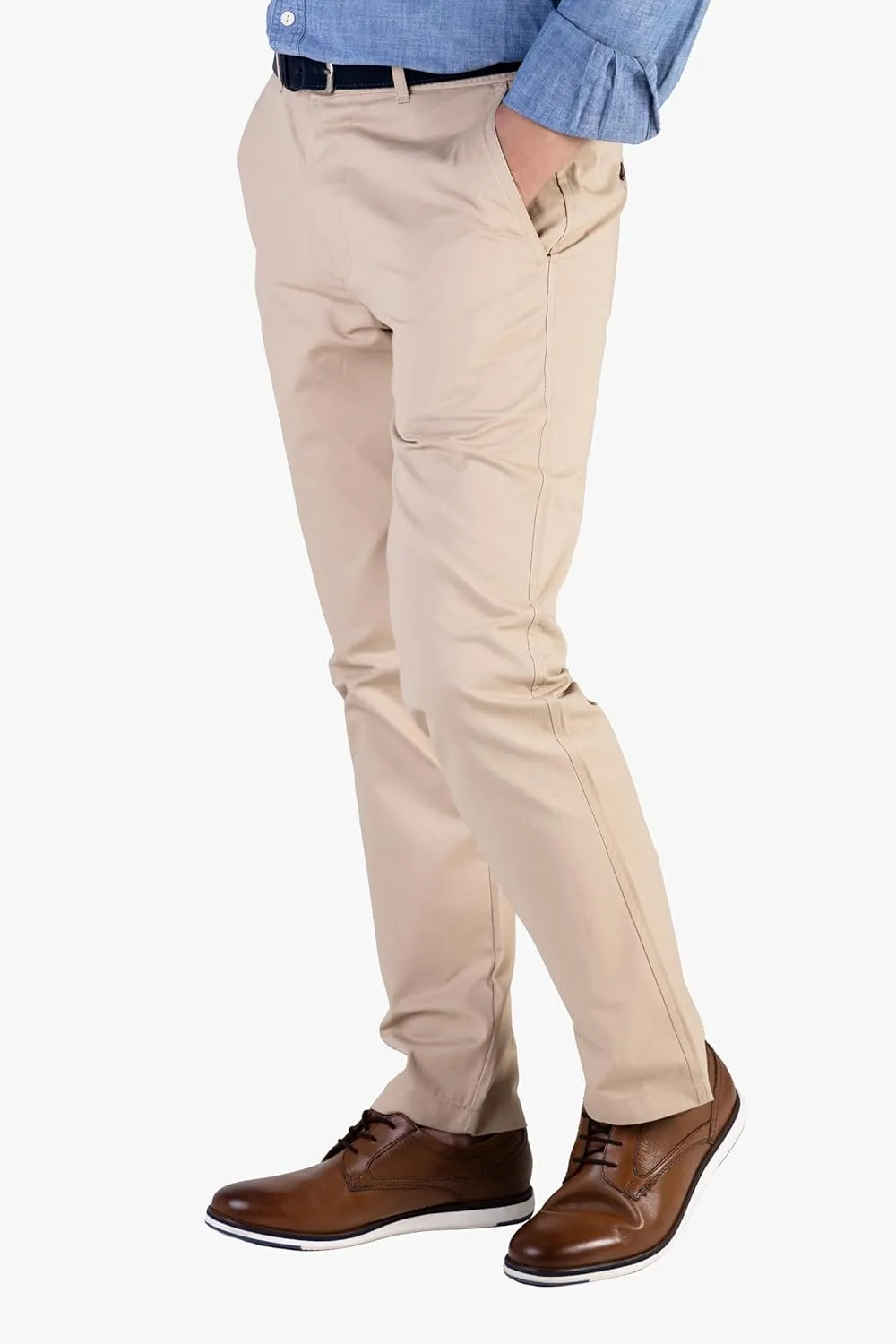 100% Cotton Slim Fit Men's Chino Pants Comfortable and Durable Work Pants, Ideal for Office or Casual Wear