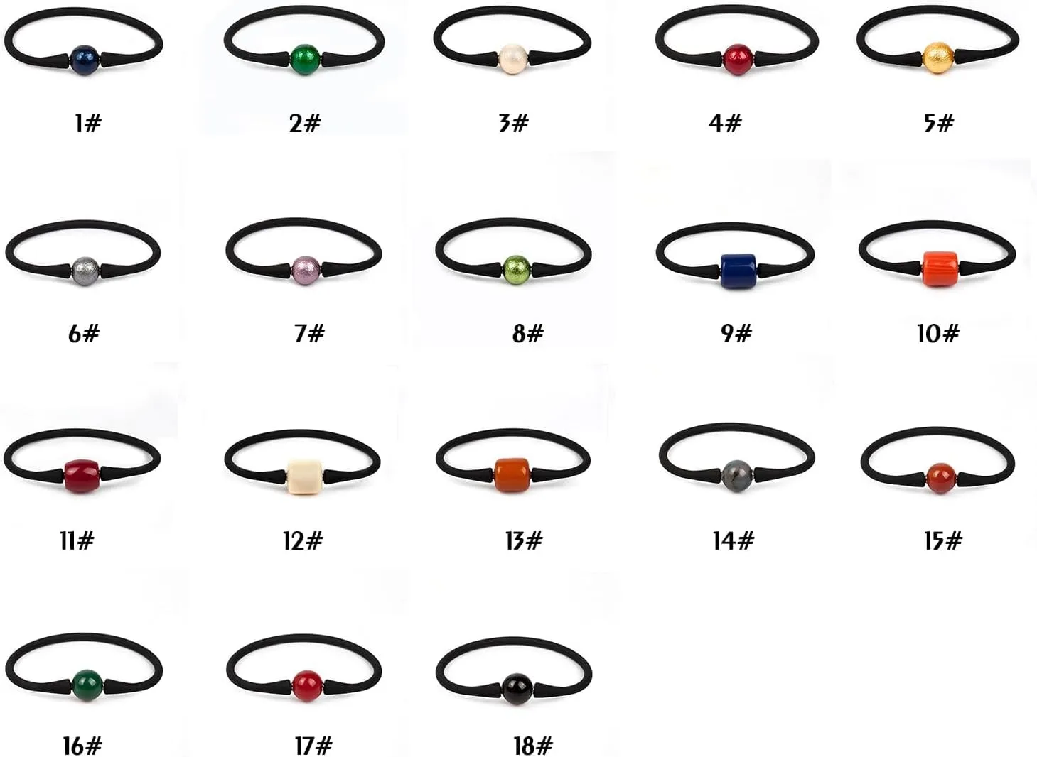 13-14mm Silicone Shell Pearl Bracelets,Stretch Eelastic Rubber Charm Bangle,Multi Colored Smooth Dainty Personalized Bands Jewelry for Men and Women 7.5''