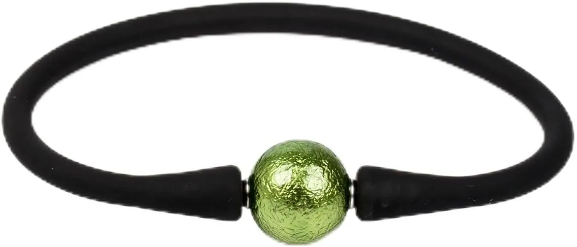 13-14mm Silicone Shell Pearl Bracelets,Stretch Eelastic Rubber Charm Bangle,Multi Colored Smooth Dainty Personalized Bands Jewelry for Men and Women 7.5''