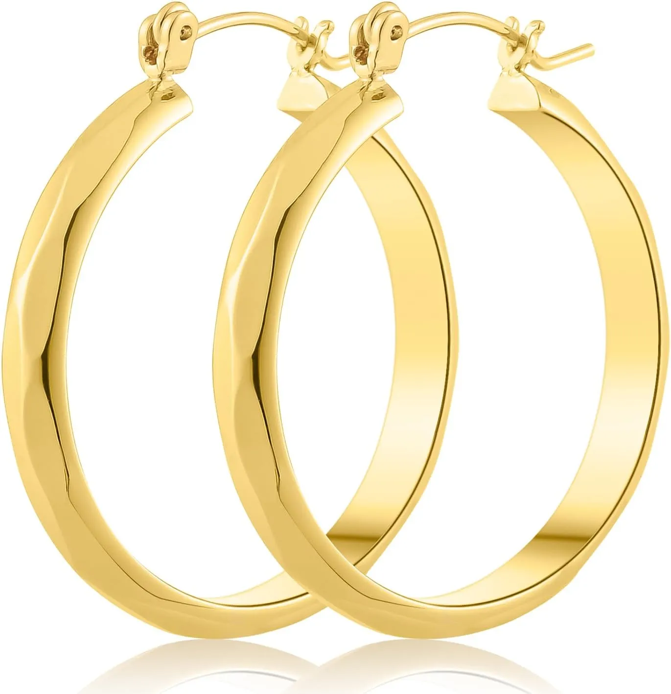 14k Gold Earrings for Women 14k Gold Hoop Earrings for Women Trendy Chunky, Hypoallergenic Earring for Womens