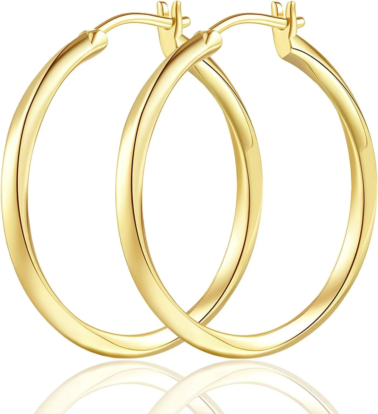 14K Gold Hoop Earrings for Women Trendy Cartilage Hoop Earrings Twisted Thin Huggie Earring for Women Large Gold Hoops 30MM Gold Jewelry