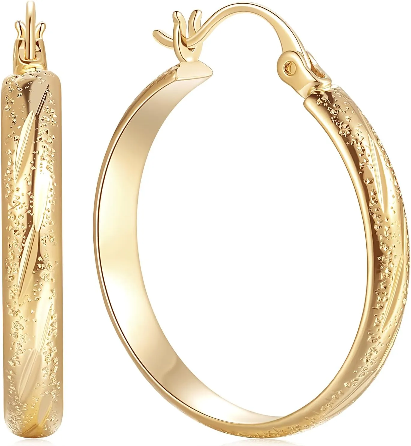 14K Gold Hoop Earrings for Women Trendy Gold Hoop Earrings Elegant Hoops Earring for Womens Earring 20/25/30mm