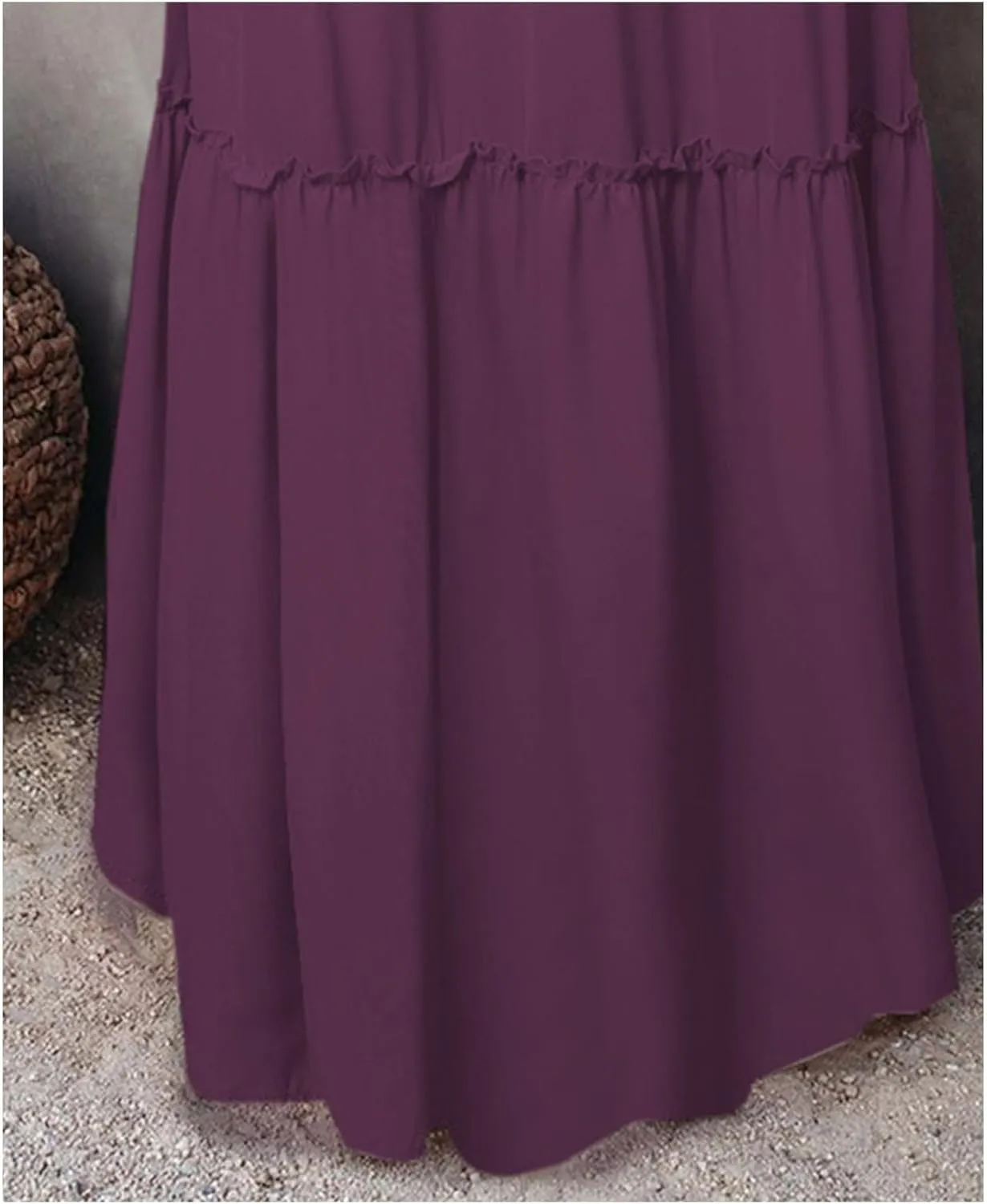 2024 Womens Floral Print Boho Maxi Skirt Elastic High Waist Pleated Ruffle Flowy Charming Bohemian Long Skirts S-XL