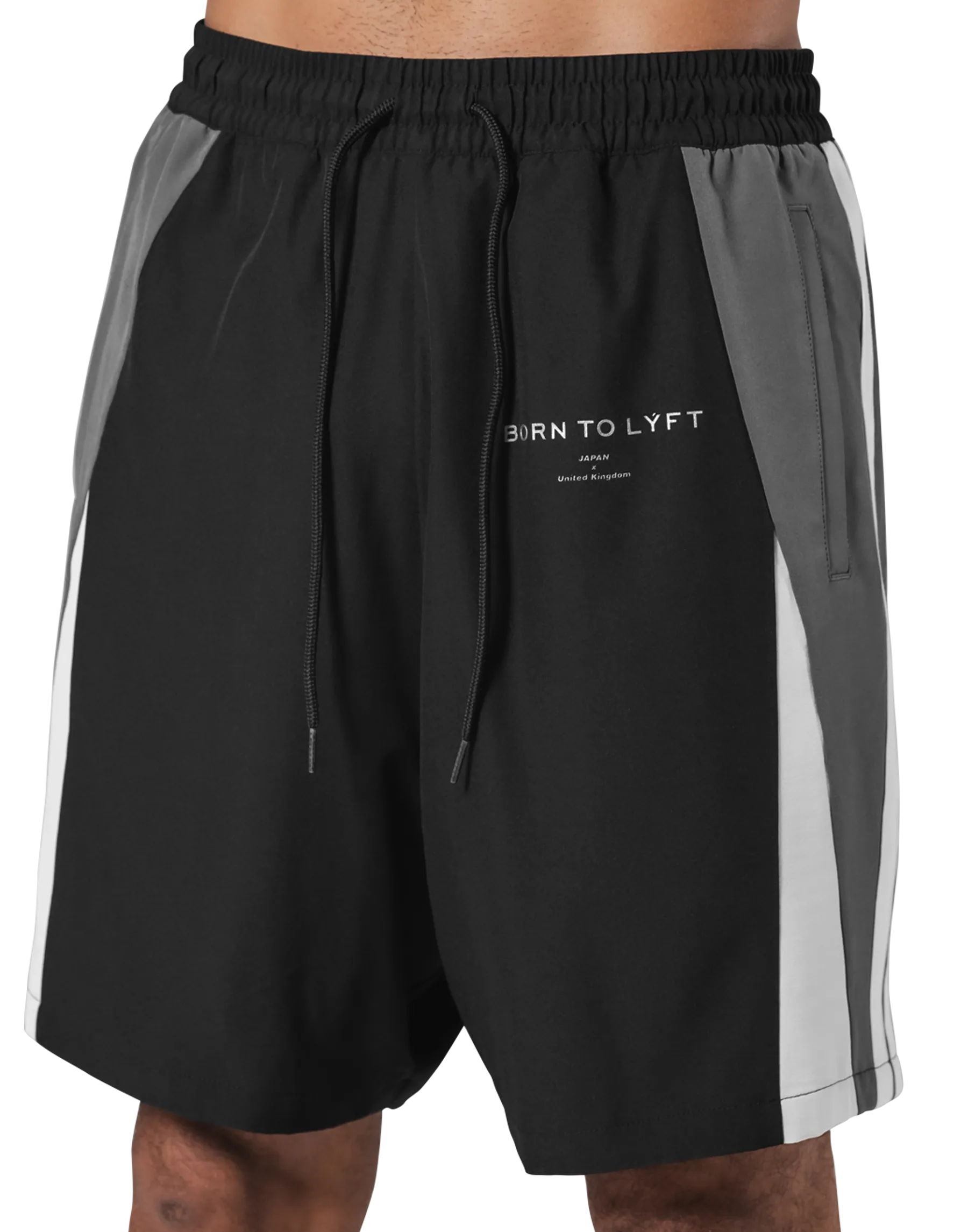2Line Wide Shorts - Black