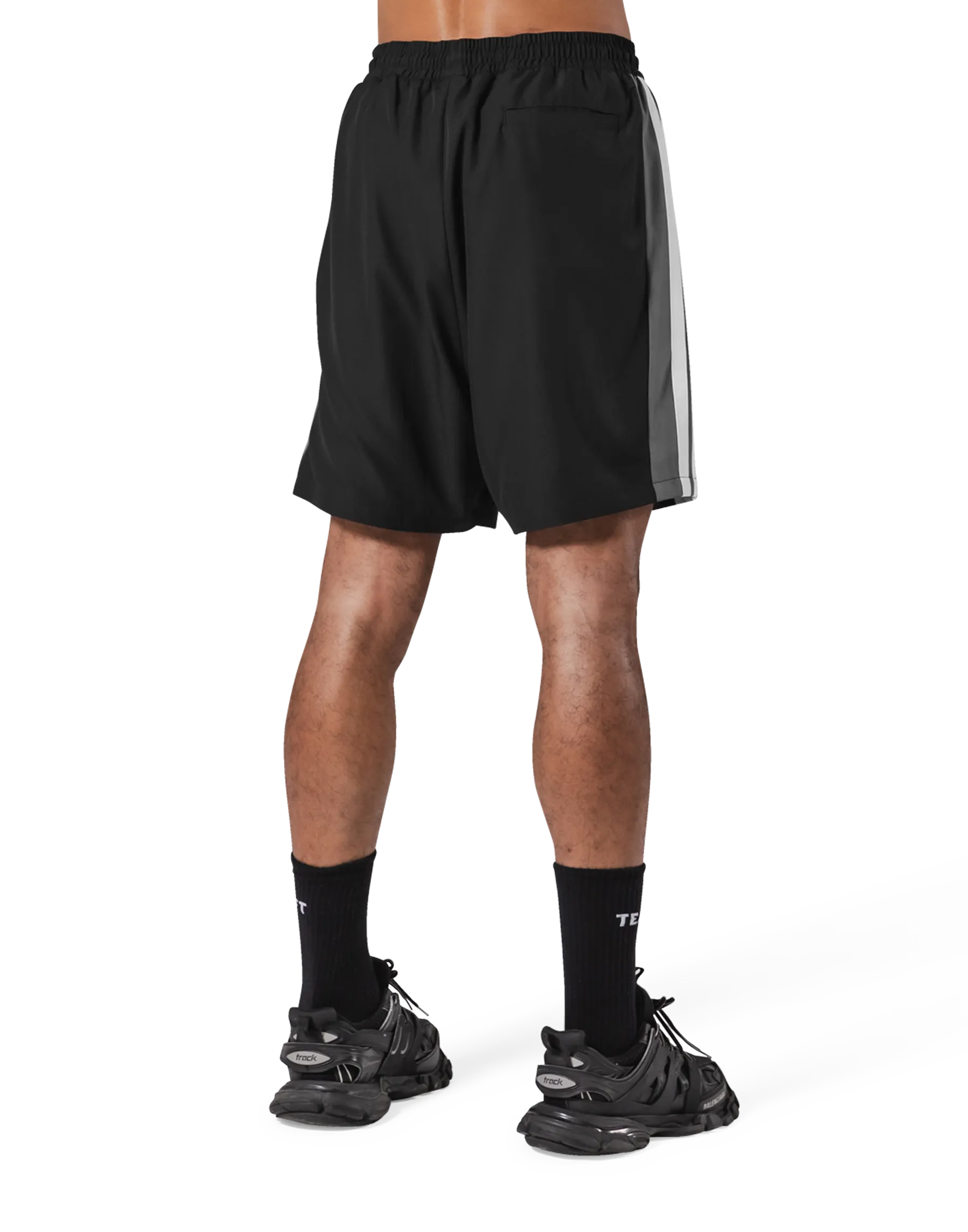2Line Wide Shorts - Black