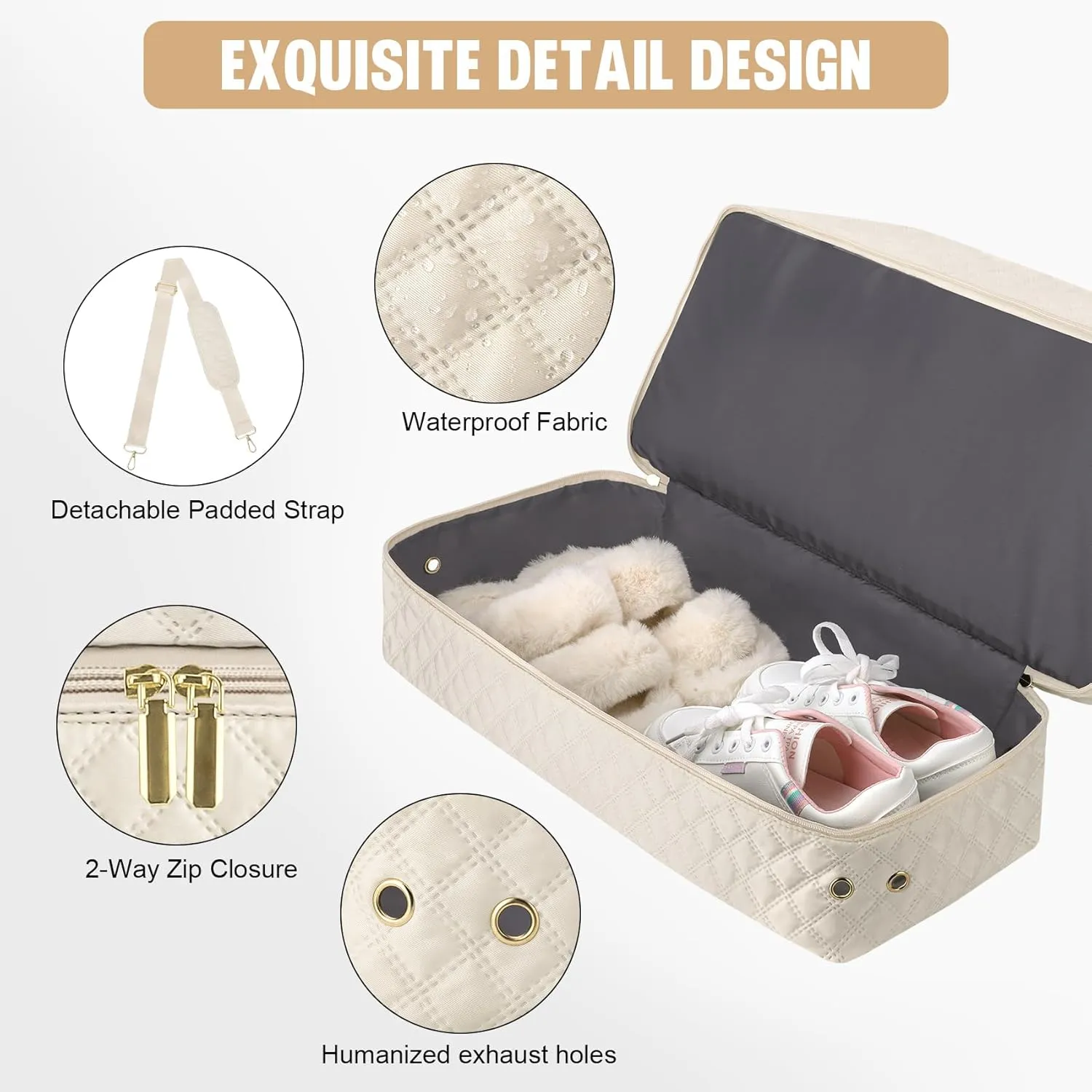 3 Pack Travel Duffle Bag, Weekend Bags for Women with Shoe Compartment, Large Toiletry Personal Item Travel Carry on Bags with Wet Pocket, Gym Overnight Hospital Bag for Delivery Business Beige