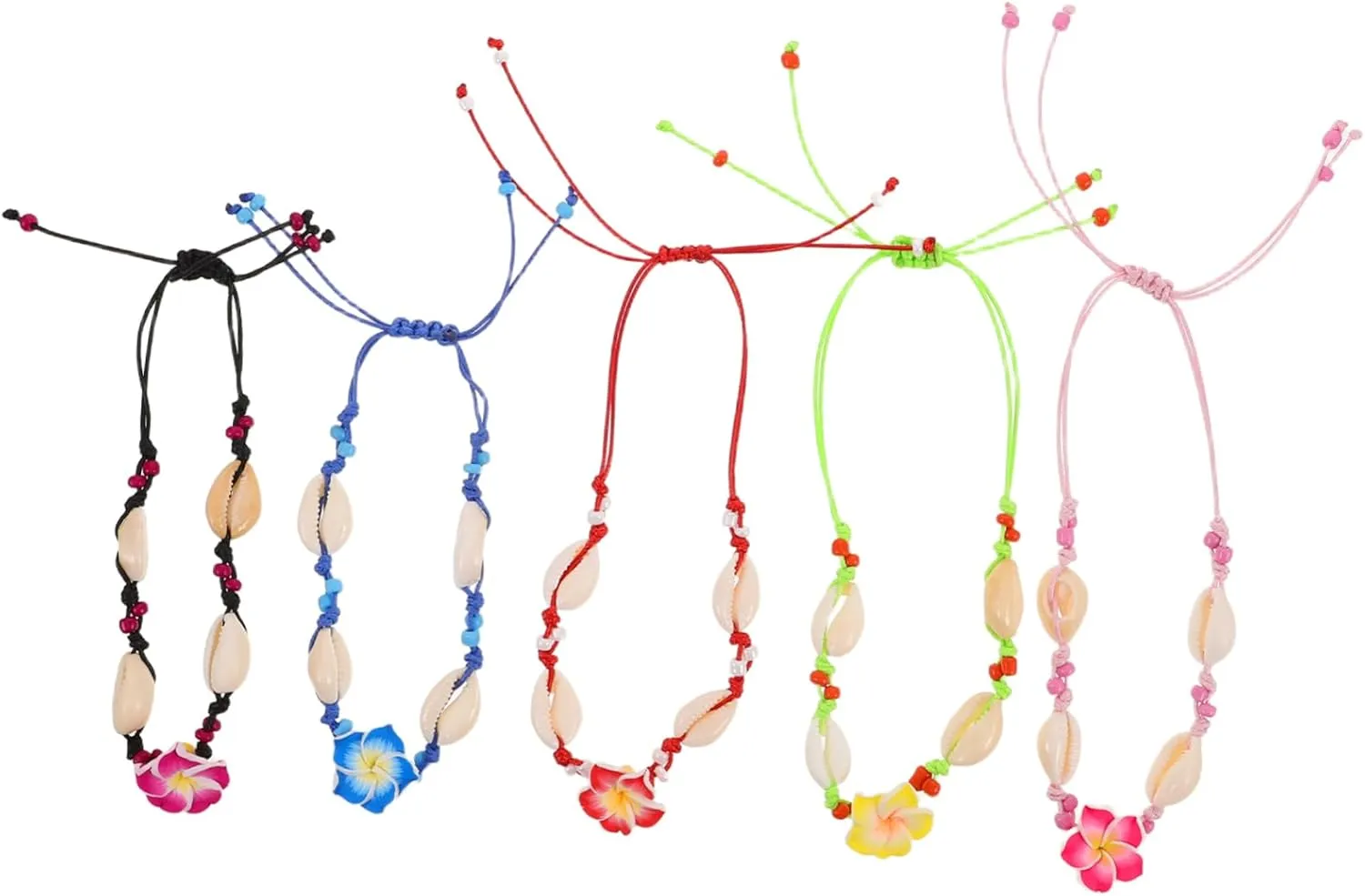 5Pcs Boho Seashell Bracelet Handmade Ocean Inspired Jewelry for Women Stretch Summer Wristbands for Beach Vacations and Parties Unique Tropical Style Accessories