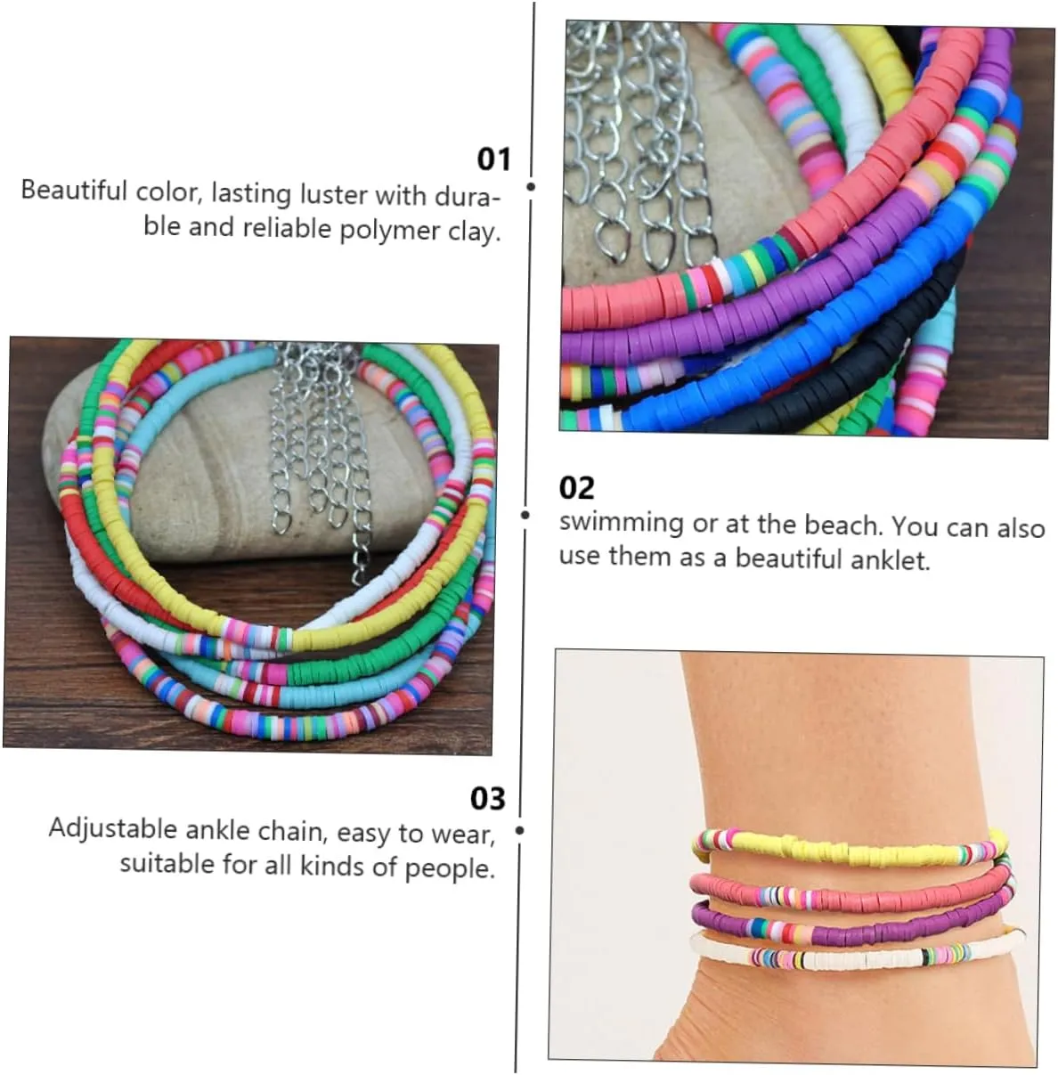 Accessories Clay Anklet Boho Jewellery Friendship Shell Necklace Handmade Anklet Polymer Clay