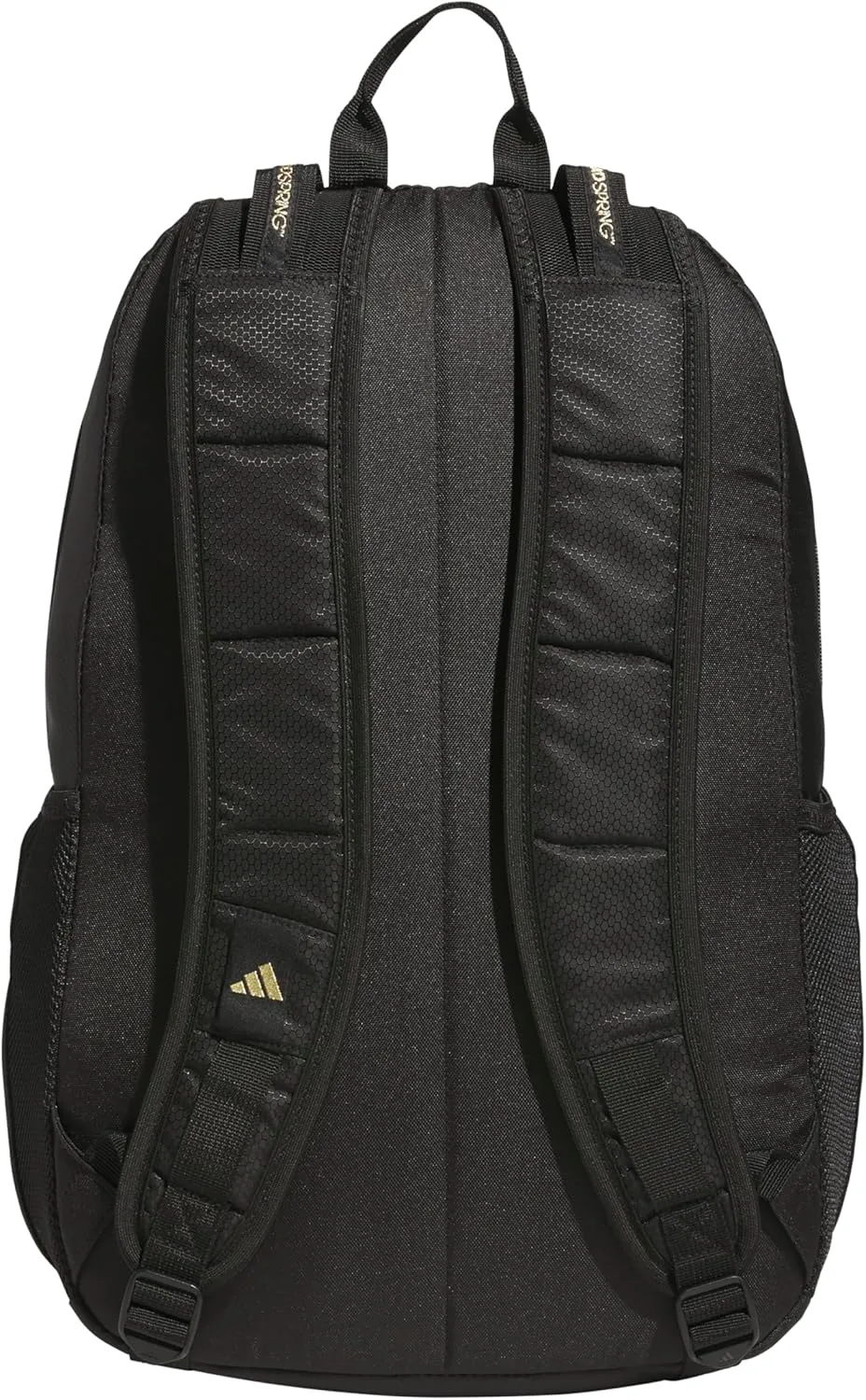 adidas Excel Backpack, Durable Large Athletic Laptop Bag, Black/Gold Metallic/Black, One Size