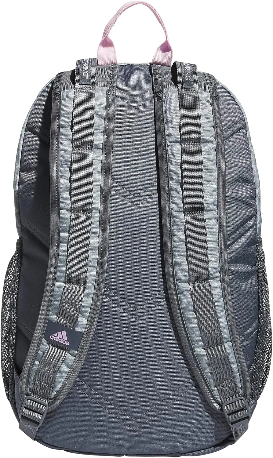 adidas Excel Backpack, Durable Large Athletic Laptop Bag, BOS Mini Monogram Grey-Grey Two/Orchid Fusion Purple, One Size