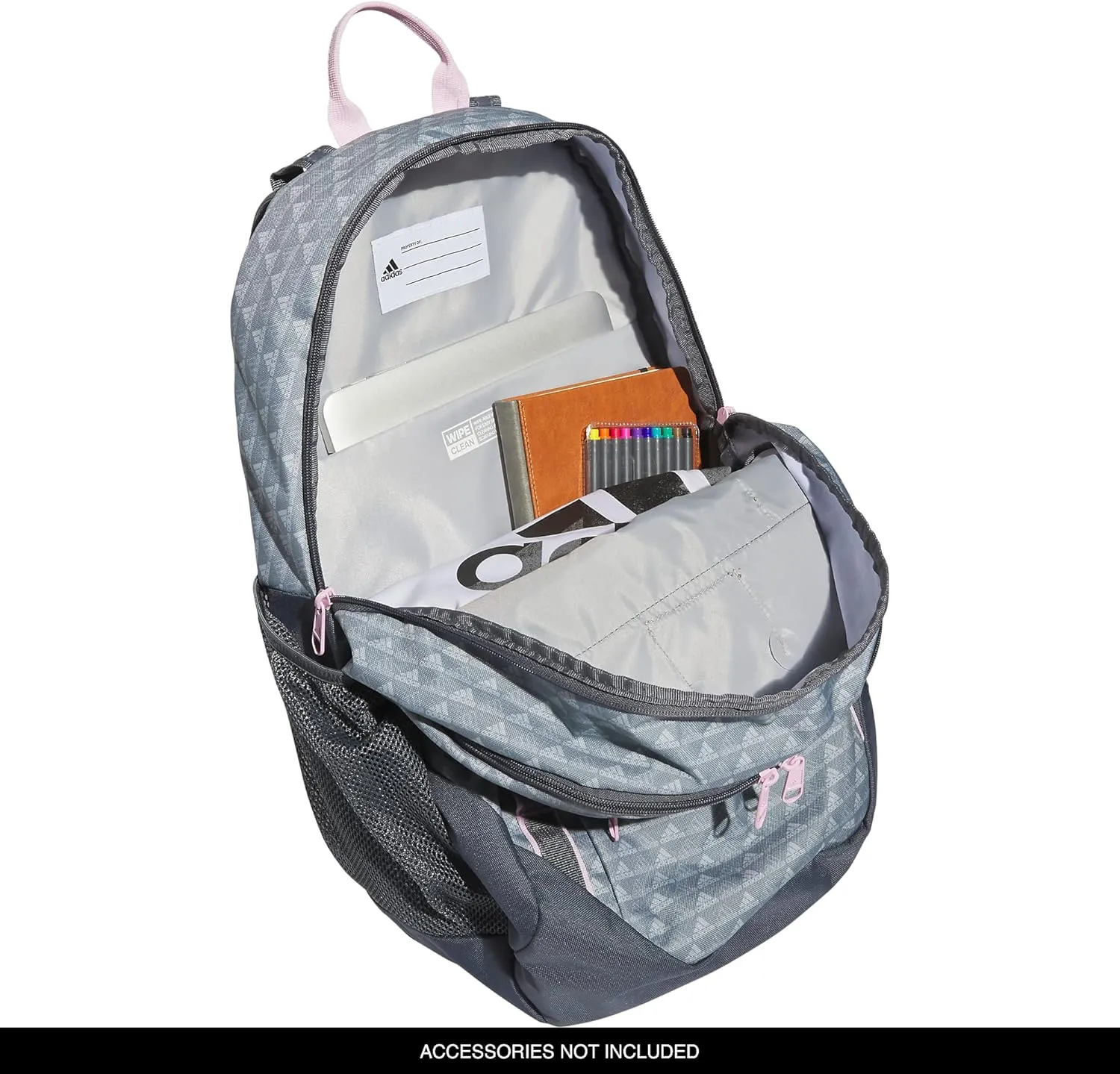 adidas Excel Backpack, Durable Large Athletic Laptop Bag, BOS Mini Monogram Grey-Grey Two/Orchid Fusion Purple, One Size