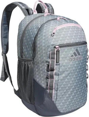 adidas Excel Backpack, Durable Large Athletic Laptop Bag, BOS Mini Monogram Grey-Grey Two/Orchid Fusion Purple, One Size