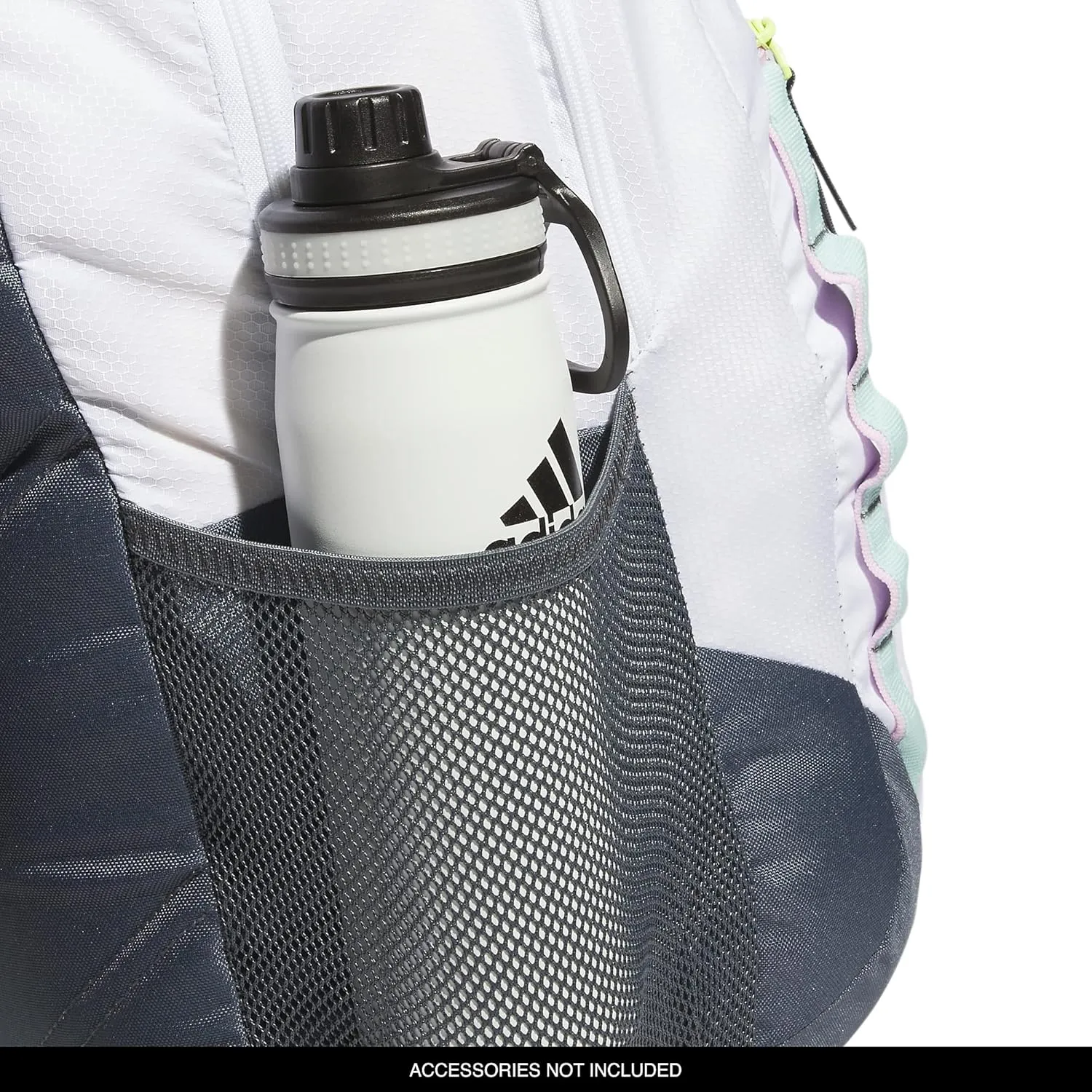 adidas Excel Backpack, Durable Large Athletic Laptop Bag, White/Semi Flash Aqua Blue/Orchid Fusion Purple, One Size