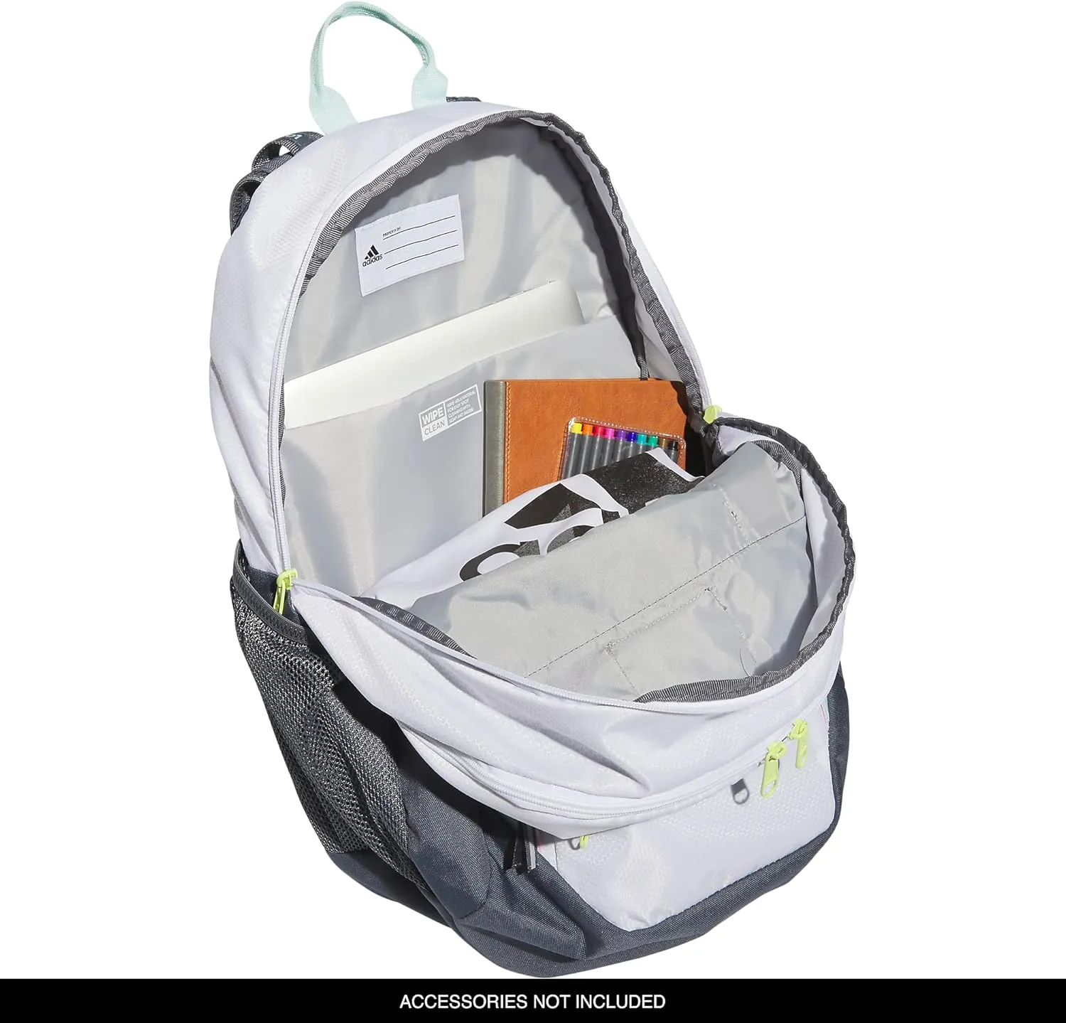 adidas Excel Backpack, Durable Large Athletic Laptop Bag, White/Semi Flash Aqua Blue/Orchid Fusion Purple, One Size