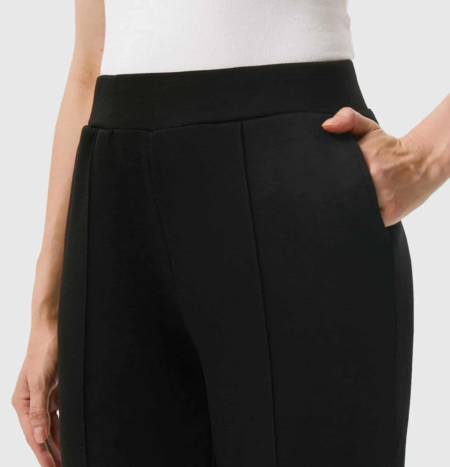 AFITNE Womens High Waisted Dress Casual Pants Stretchy Pull On Work Business Slacks Comfy Office Trousers with Pockets