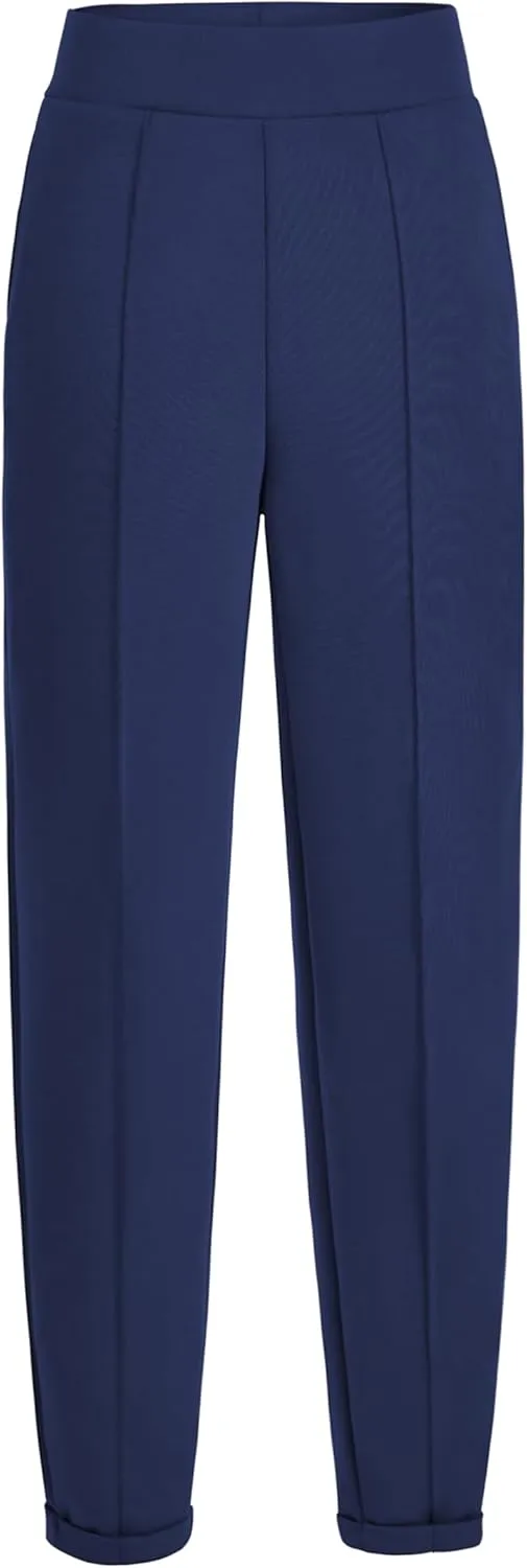 AFITNE Womens High Waisted Dress Casual Pants Stretchy Pull On Work Business Slacks Comfy Office Trousers with Pockets