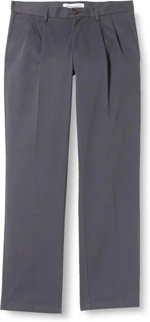 Amazon Essentials Men's Classic-Fit Wrinkle-Resistant Pleated Chino Pant (Available in Big & Tall)