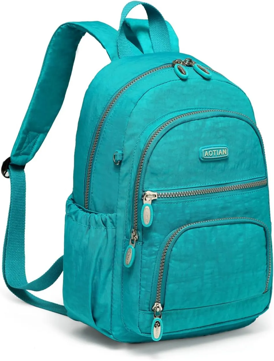 AOTIAN Mini Daypack with Anti-Theft Back Zipper Pocket, Durable Small Lightweight Backpack for Women Girls & Boys Hiking Travel Sports, Height 13 inches