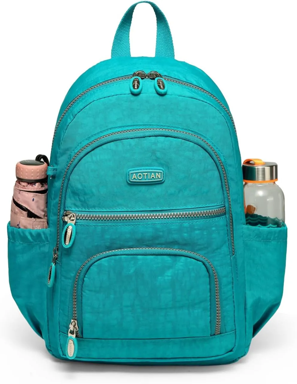 AOTIAN Mini Daypack with Anti-Theft Back Zipper Pocket, Durable Small Lightweight Backpack for Women Girls & Boys Hiking Travel Sports, Height 13 inches