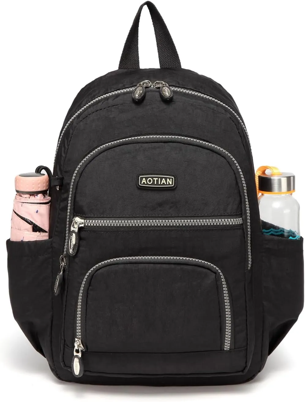 AOTIAN Mini Daypack with Anti-Theft Back Zipper Pocket, Durable Small Lightweight Backpack for Women Girls & Boys Hiking Travel Sports, Height 13 inches