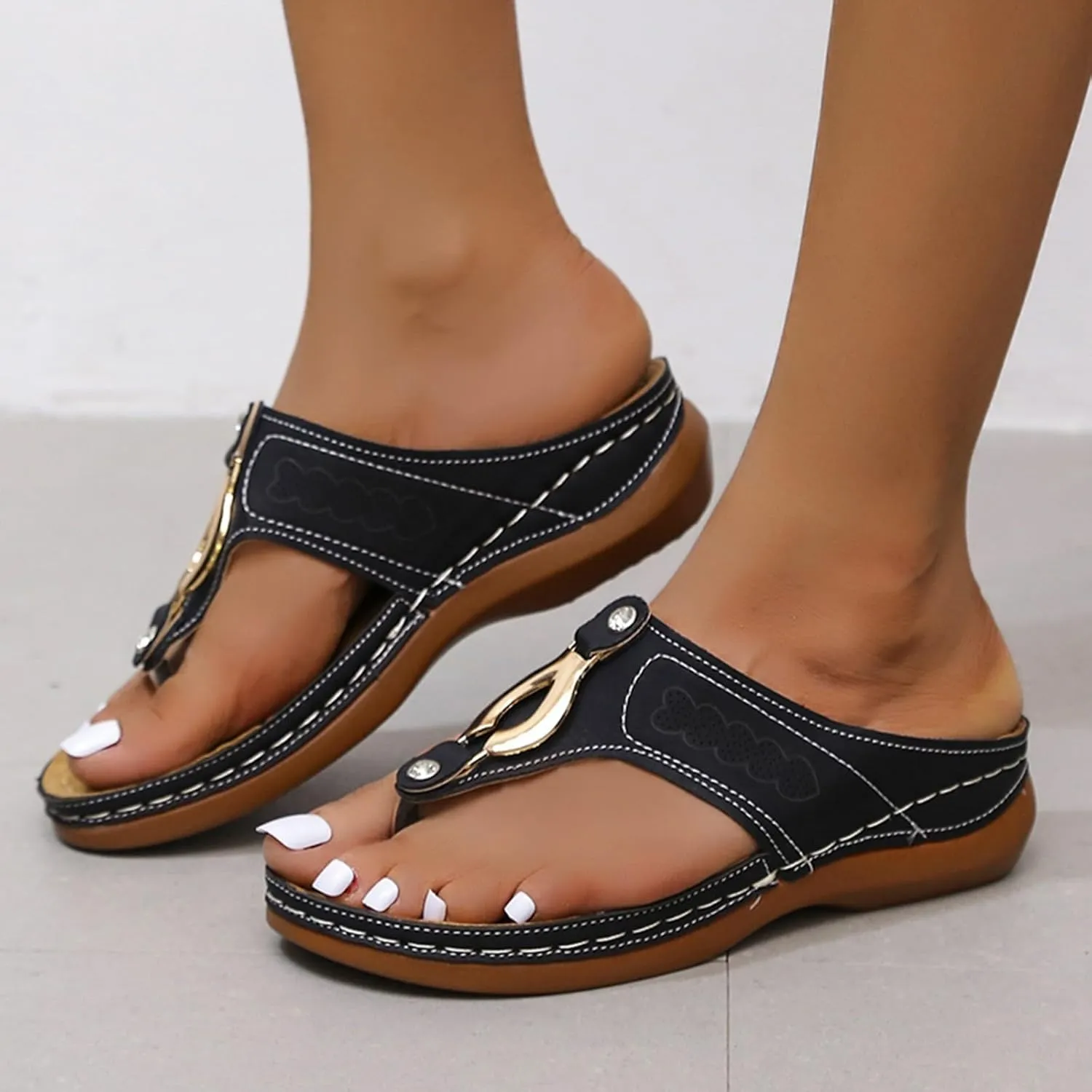 Arch Support Thick Bottom Sandals for Women Comfort Lightweight Platform Sandal Arch Support Elegant Sandals