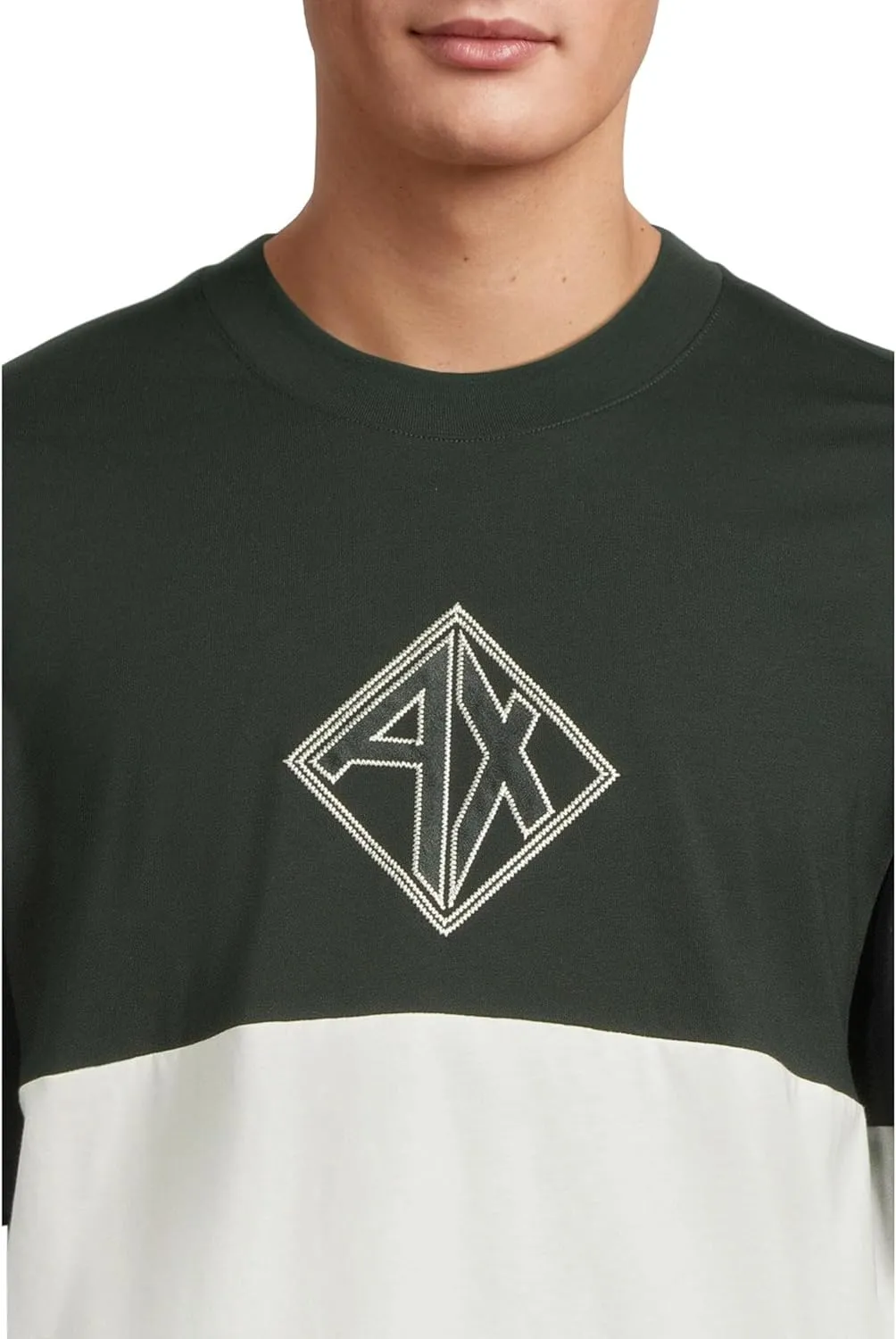 Armani Exchange Men's Colorblock Ax Diamond Tee