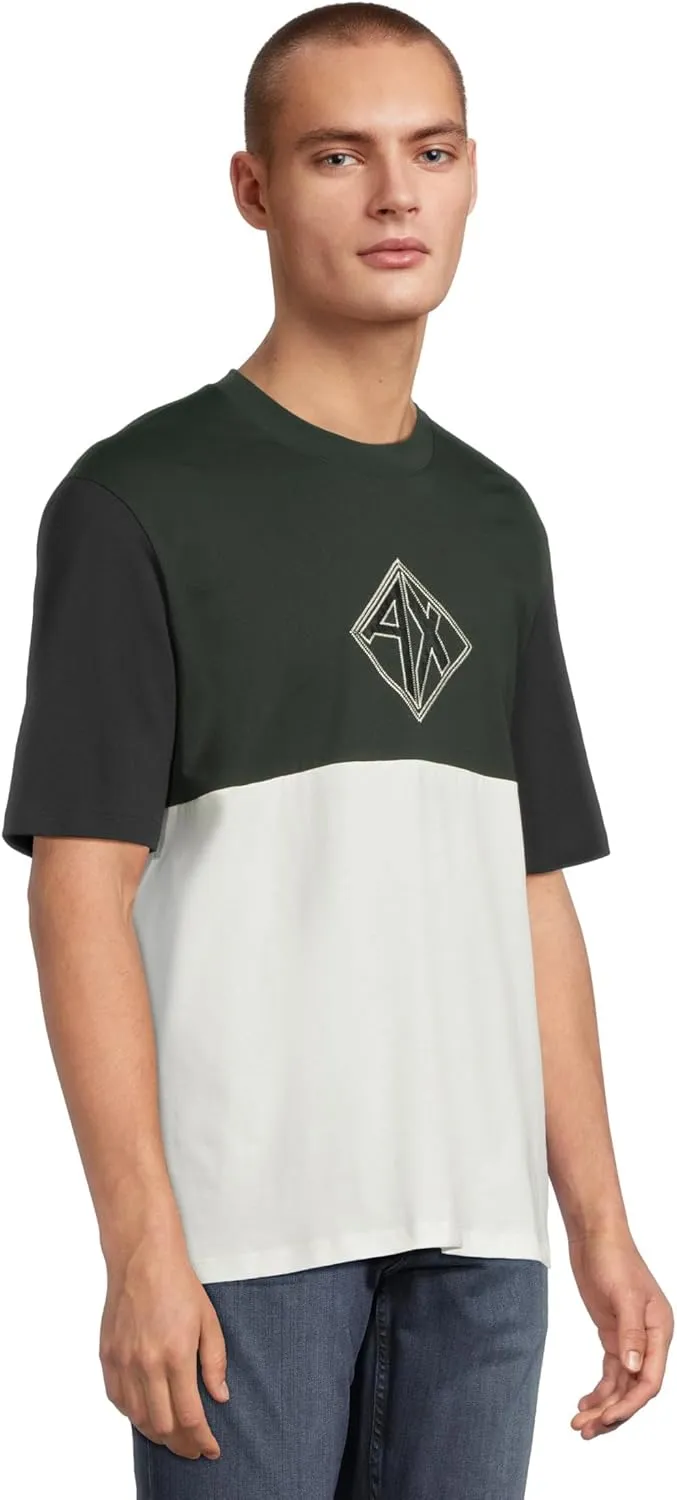 Armani Exchange Men's Colorblock Ax Diamond Tee