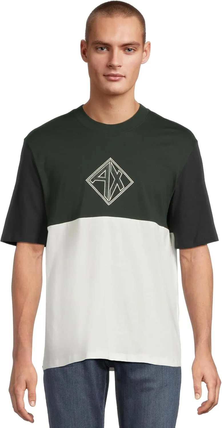 Armani Exchange Men's Colorblock Ax Diamond Tee