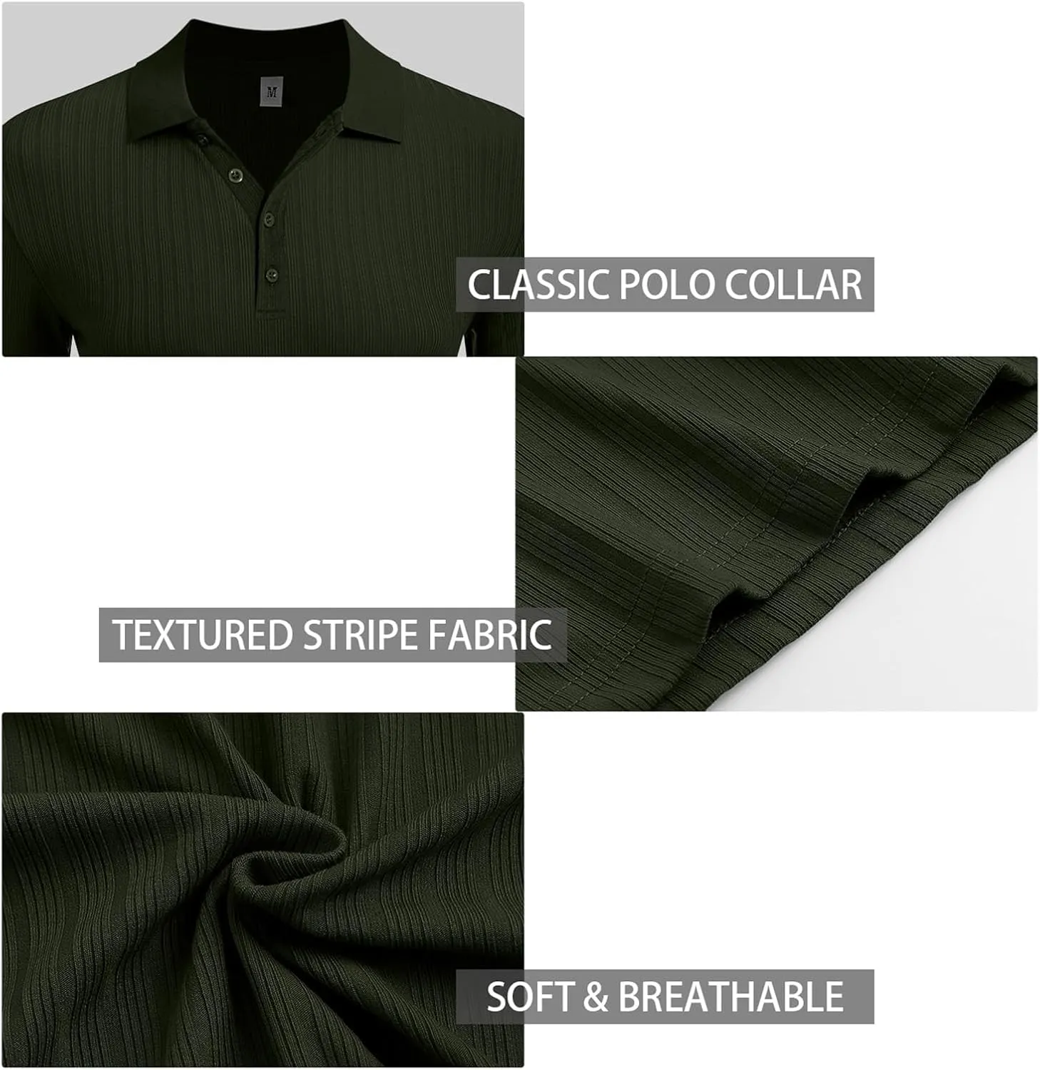 Askdeer Men's Polo Shirts Long/Short Sleeve Slim Fit Casual Shirts Classic Stretch Polo T Shirt Golf Shirts