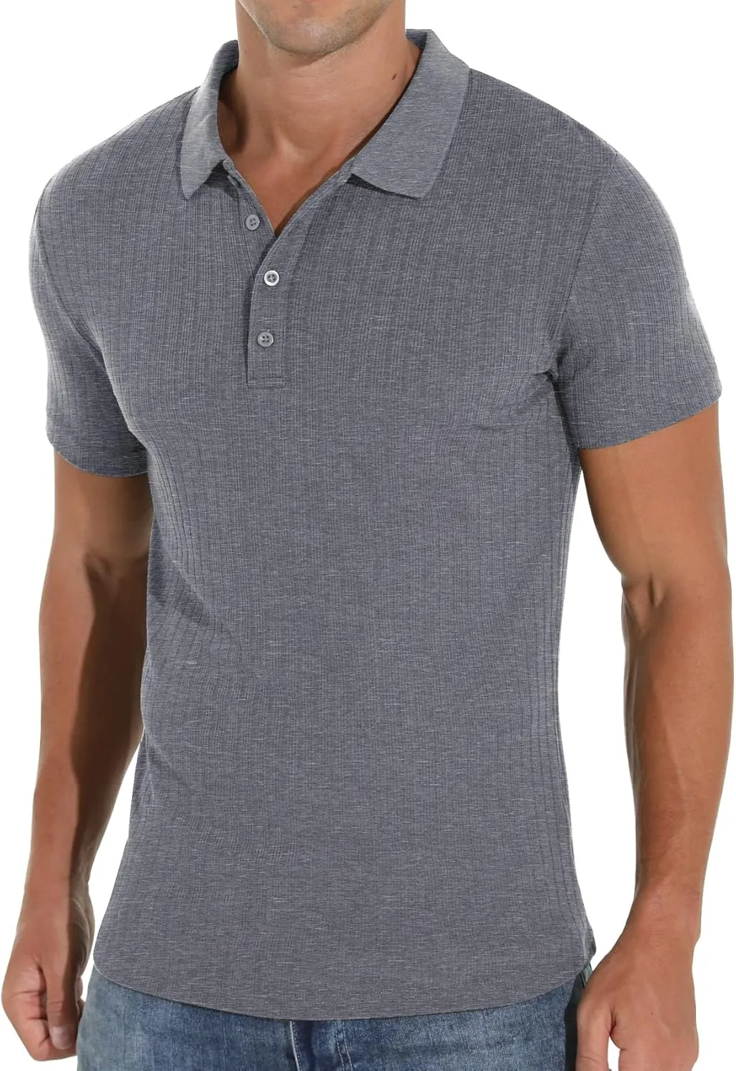 Askdeer Men's Polo Shirts Long/Short Sleeve Slim Fit Casual Shirts Classic Stretch Polo T Shirt Golf Shirts
