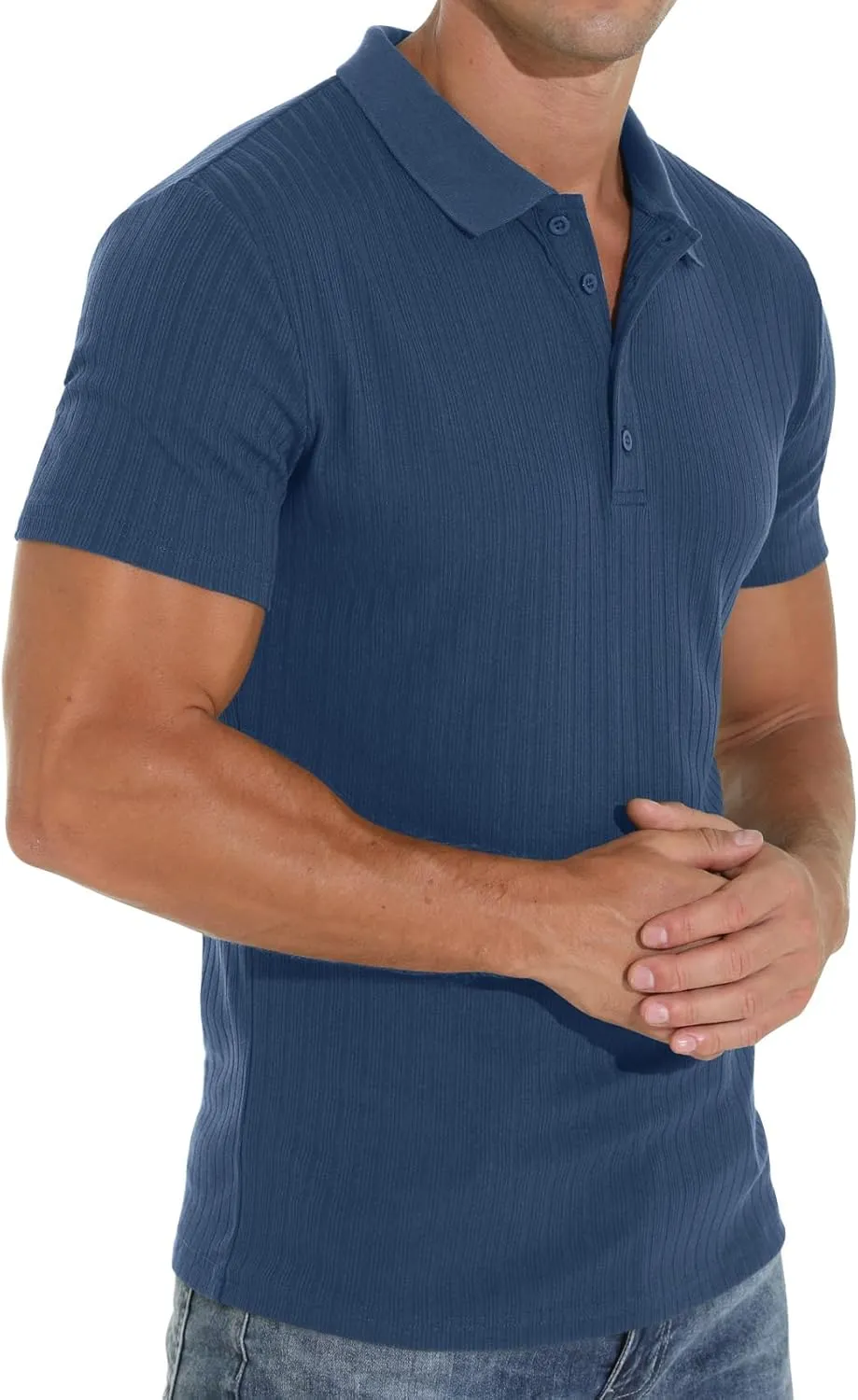 Askdeer Men's Polo Shirts Long/Short Sleeve Slim Fit Casual Shirts Classic Stretch Polo T Shirt Golf Shirts
