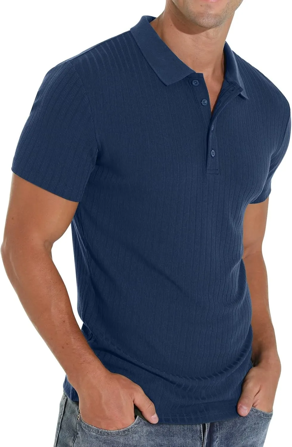 Askdeer Men's Polo Shirts Long/Short Sleeve Slim Fit Casual Shirts Classic Stretch Polo T Shirt Golf Shirts