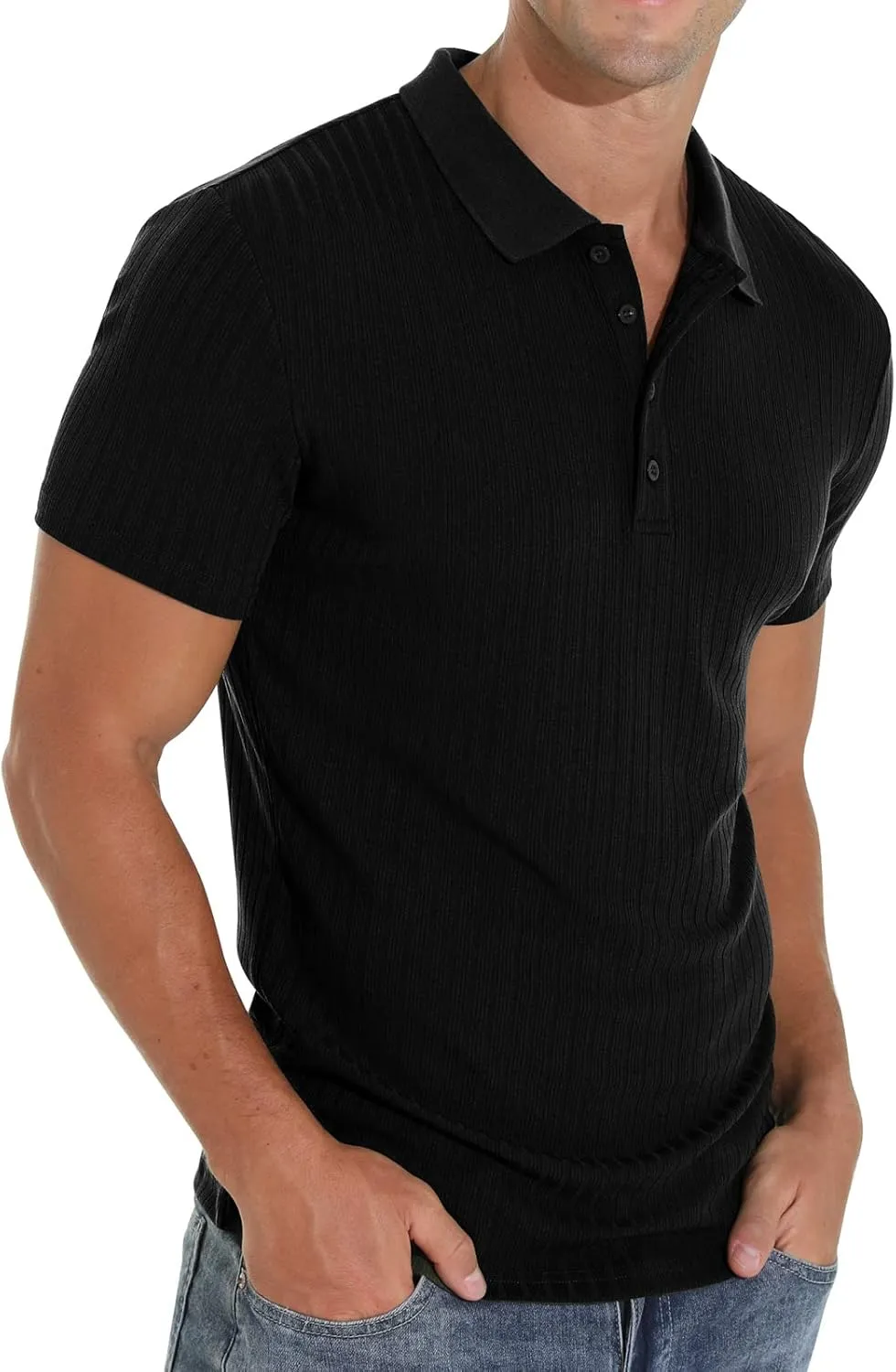 Askdeer Men's Polo Shirts Long/Short Sleeve Slim Fit Casual Shirts Classic Stretch Polo T Shirt Golf Shirts