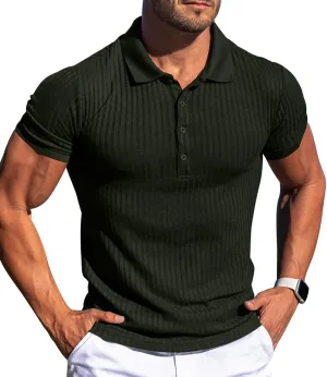 Askdeer Men's Polo Shirts Long/Short Sleeve Slim Fit Casual Shirts Classic Stretch Polo T Shirt Golf Shirts