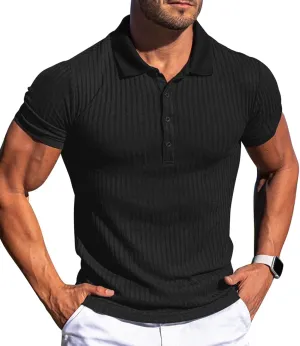 Askdeer Men's Polo Shirts Long/Short Sleeve Slim Fit Casual Shirts Classic Stretch Polo T Shirt Golf Shirts