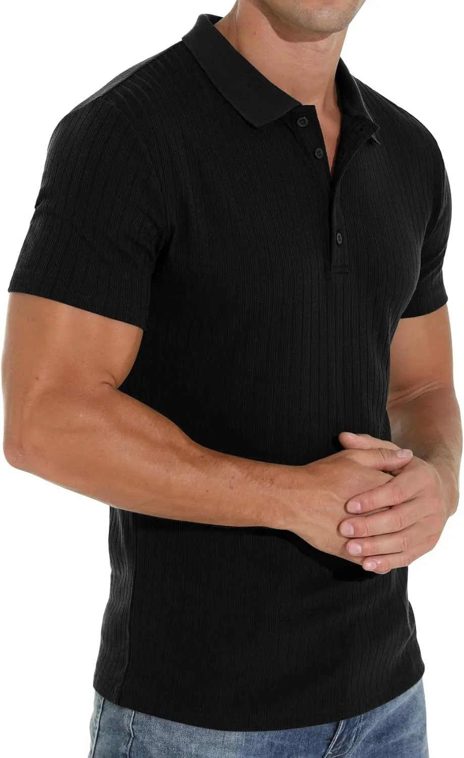 Askdeer Men's Polo Shirts Long/Short Sleeve Slim Fit Casual Shirts Classic Stretch Polo T Shirt Golf Shirts