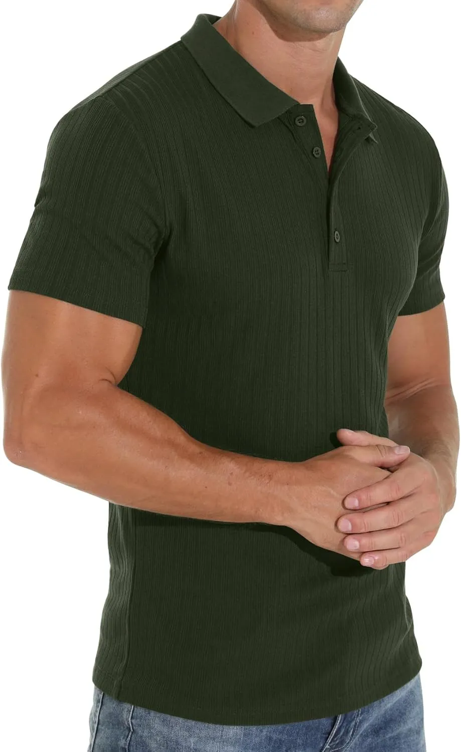 Askdeer Men's Polo Shirts Long/Short Sleeve Slim Fit Casual Shirts Classic Stretch Polo T Shirt Golf Shirts