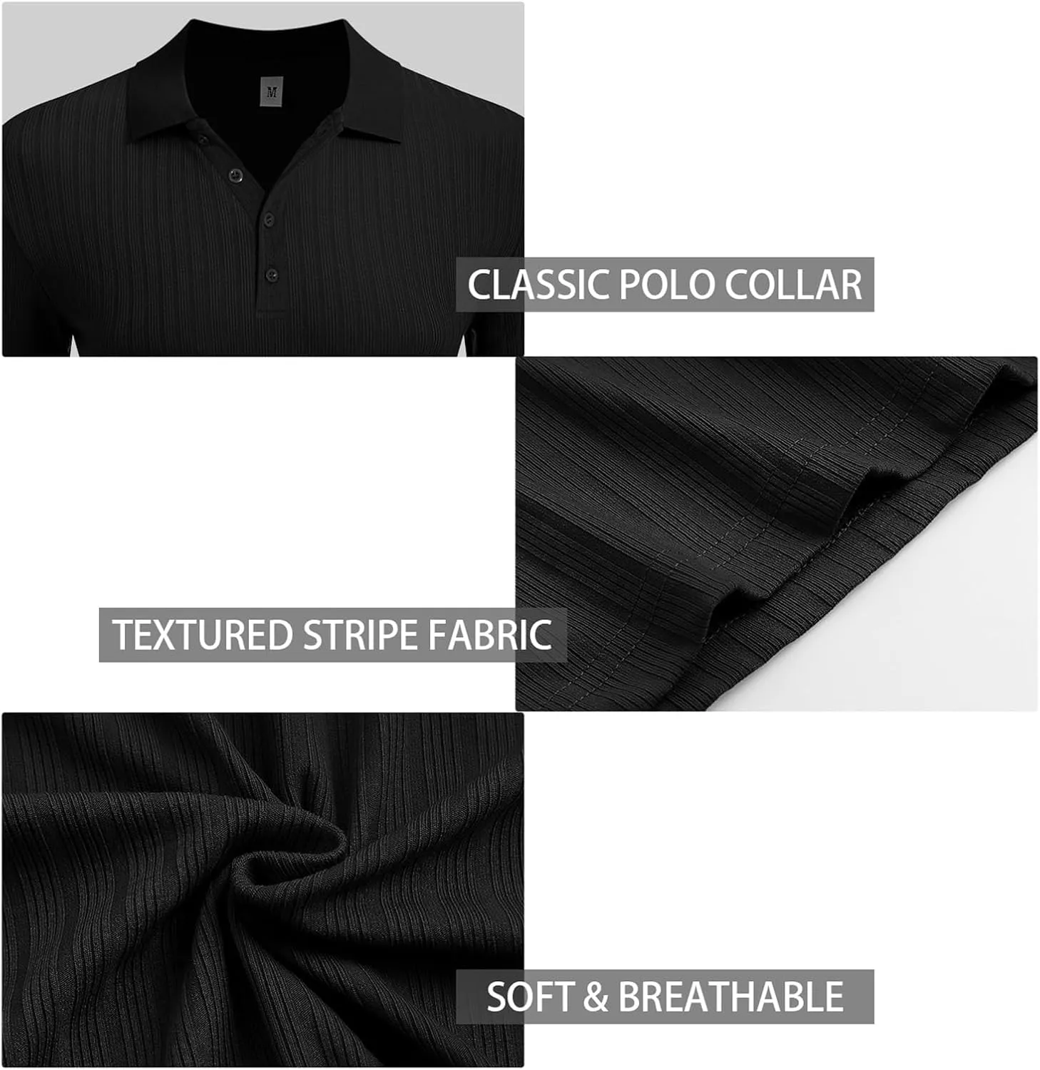 Askdeer Men's Polo Shirts Long/Short Sleeve Slim Fit Casual Shirts Classic Stretch Polo T Shirt Golf Shirts
