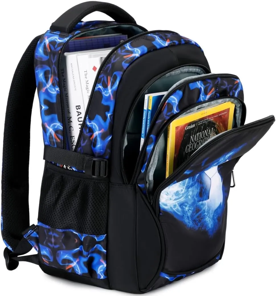 Backpacks for Boys Elementary Middle School Bags Kids Heavy Duty Durable Teenage Student Sturdy Bookbag Travel Waterproof 18in (A-Blue)