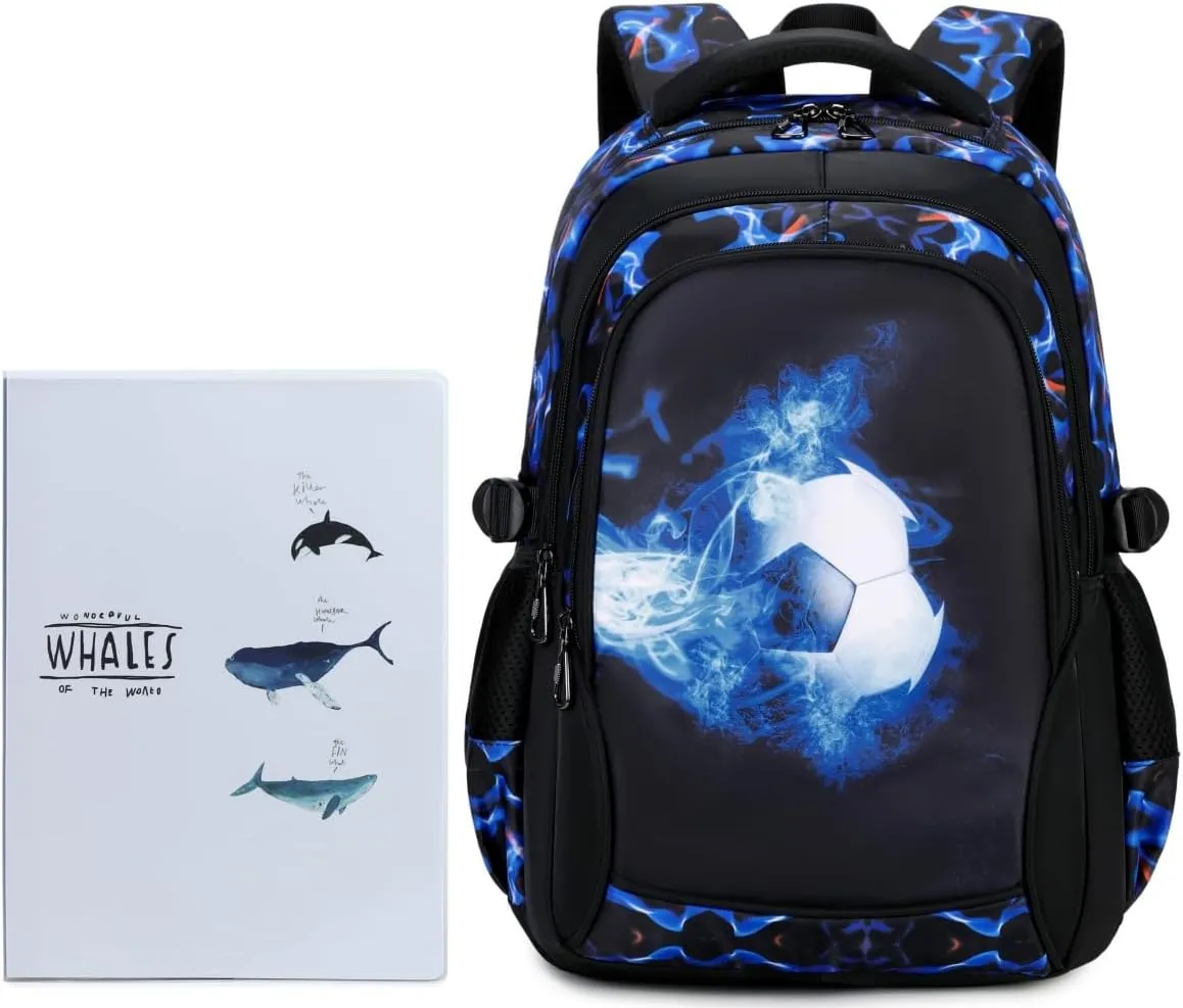 Backpacks for Boys Elementary Middle School Bags Kids Heavy Duty Durable Teenage Student Sturdy Bookbag Travel Waterproof 18in (A-Blue)
