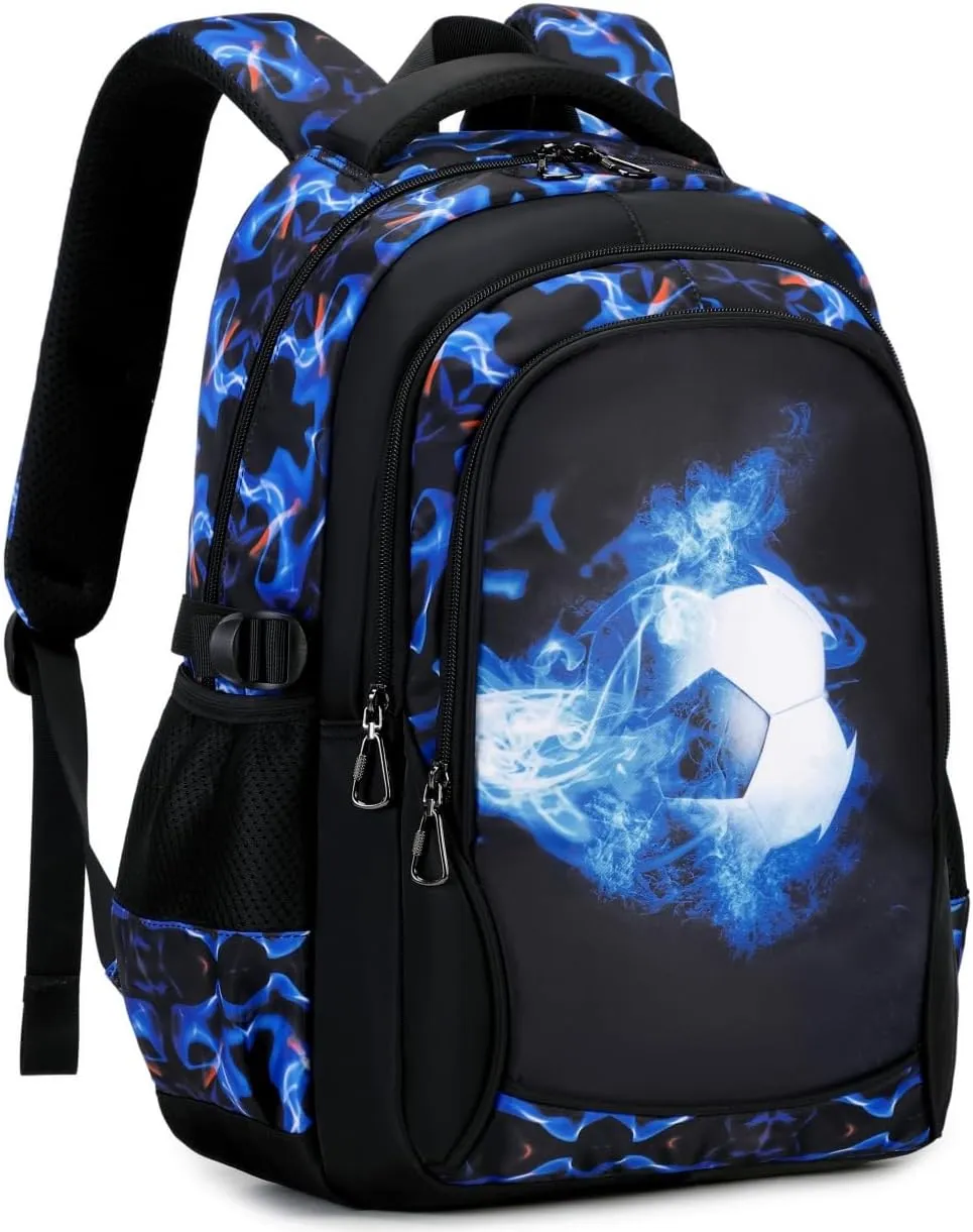 Backpacks for Boys Elementary Middle School Bags Kids Heavy Duty Durable Teenage Student Sturdy Bookbag Travel Waterproof 18in (A-Blue)