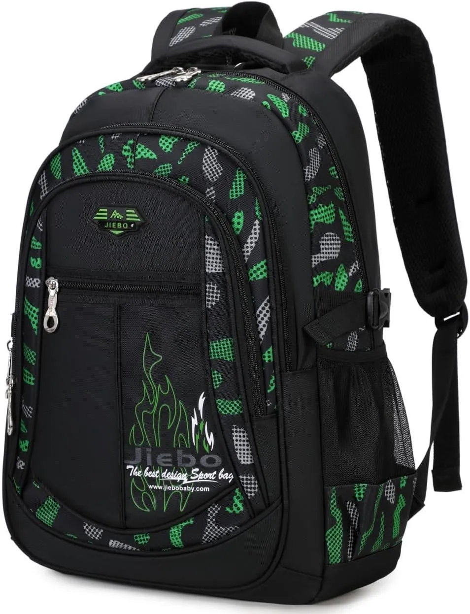 Backpacks for Boys Elementary Middle School Bags Kids Heavy Duty Durable Teenage Student Sturdy Bookbag Travel Waterproof 18in (B-Green)