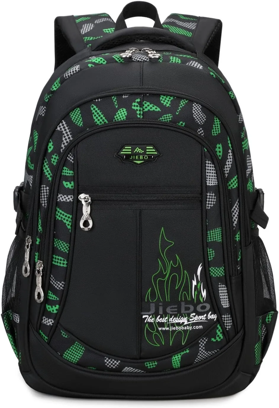 Backpacks for Boys Elementary Middle School Bags Kids Heavy Duty Durable Teenage Student Sturdy Bookbag Travel Waterproof 18in (B-Green)
