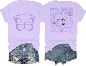 Bad Idea Right Shirts Women Vintage Album T Shirts Music Merch Tee Tops Concert Tour Shirts Funny Music Shirt