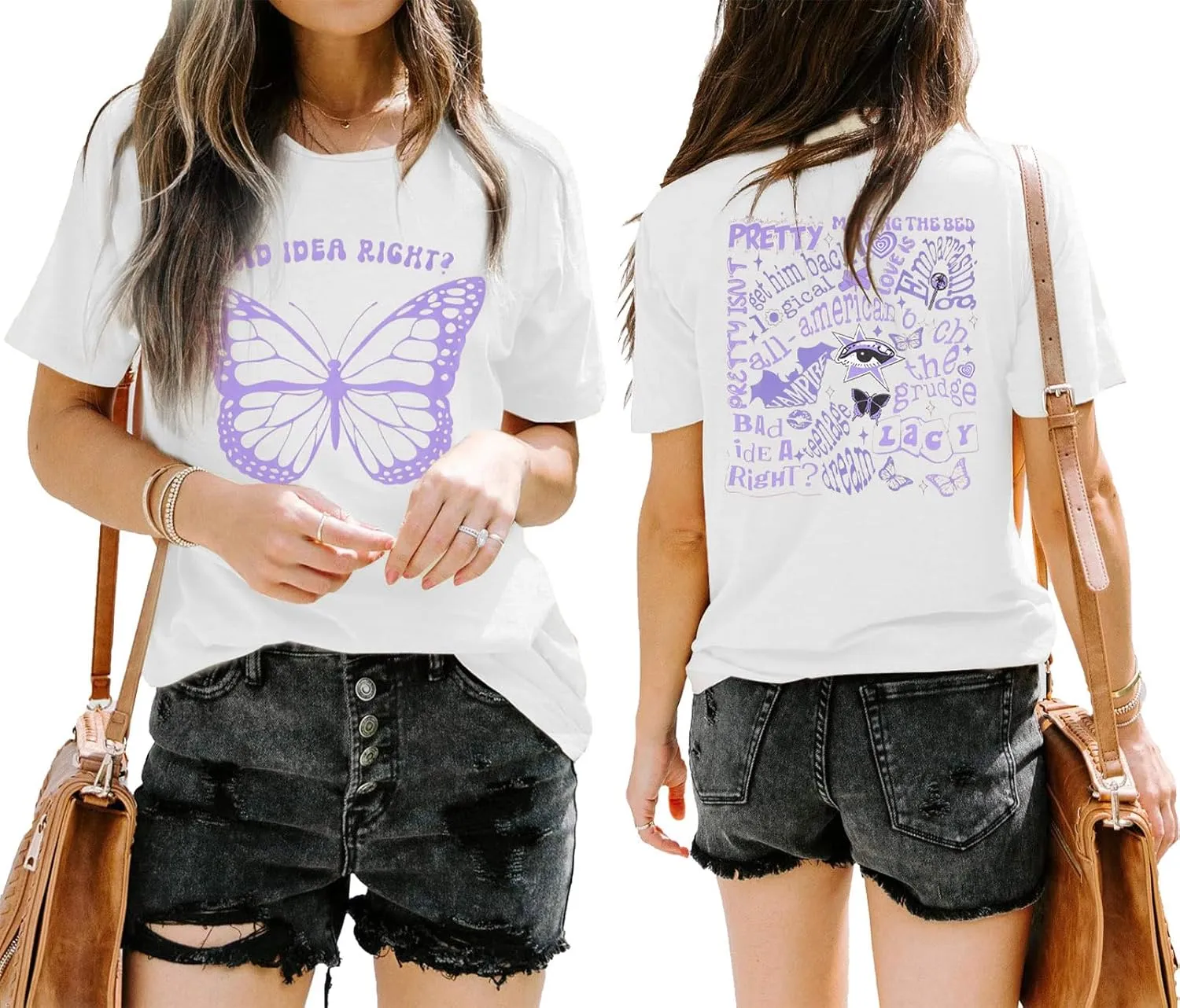 Bad Idea Right Shirts Women Vintage Album T Shirts Music Merch Tee Tops Concert Tour Shirts Funny Music Shirt
