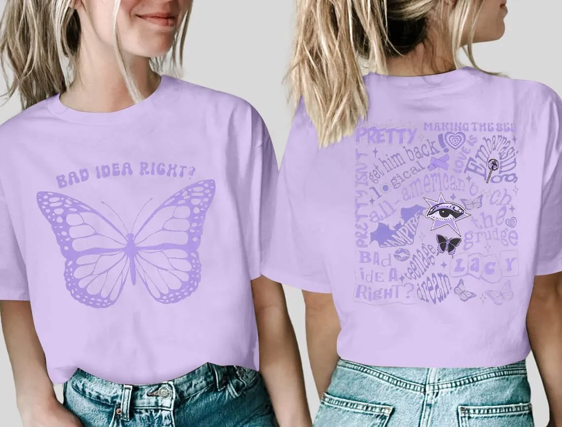 Bad Idea Right Shirts Women Vintage Album T Shirts Music Merch Tee Tops Concert Tour Shirts Funny Music Shirt