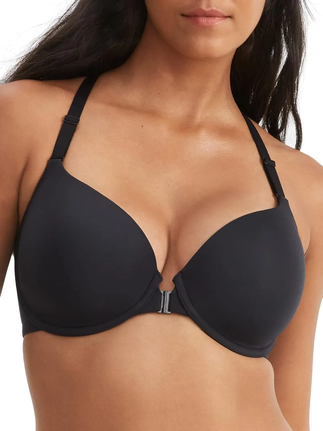 Bare The Effortless Front-Close Bra 34DD, Black