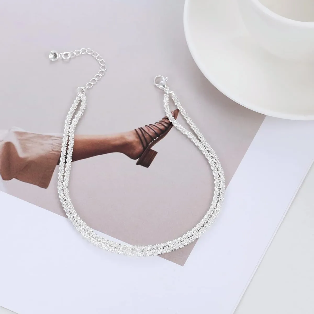 Beach Shell Ankle Bracelet for Women, Gold Boho Bead Adjustable Anklet Seashell Pearl Heart Starfish Conch Foot Jewelry Gifts