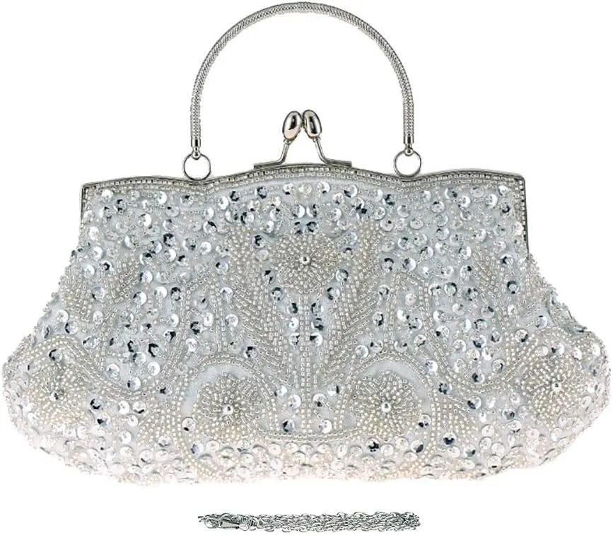 Beaded Sequin Evening Bags 1920s Clutch Handbag Wedding Party Night Purse